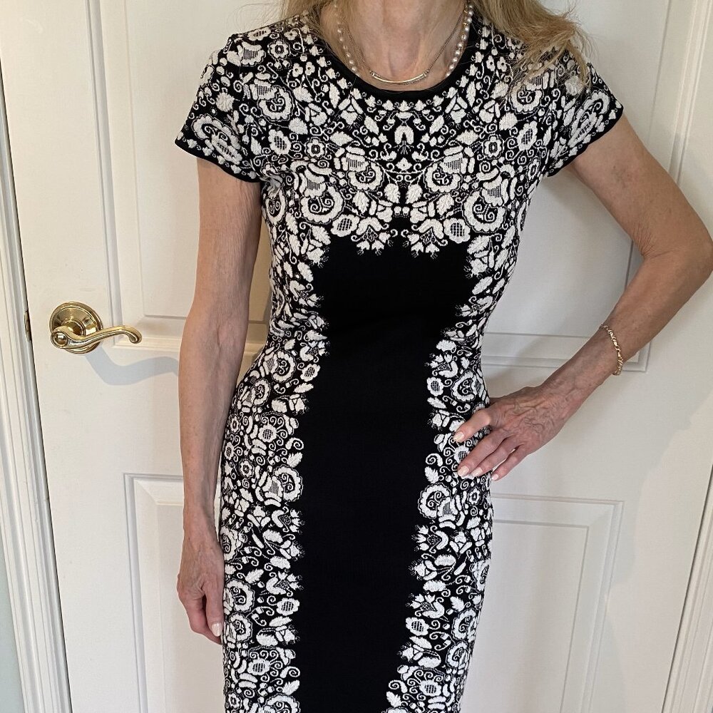 BCBGMaxAzria Blk/Wht Bodycon dress